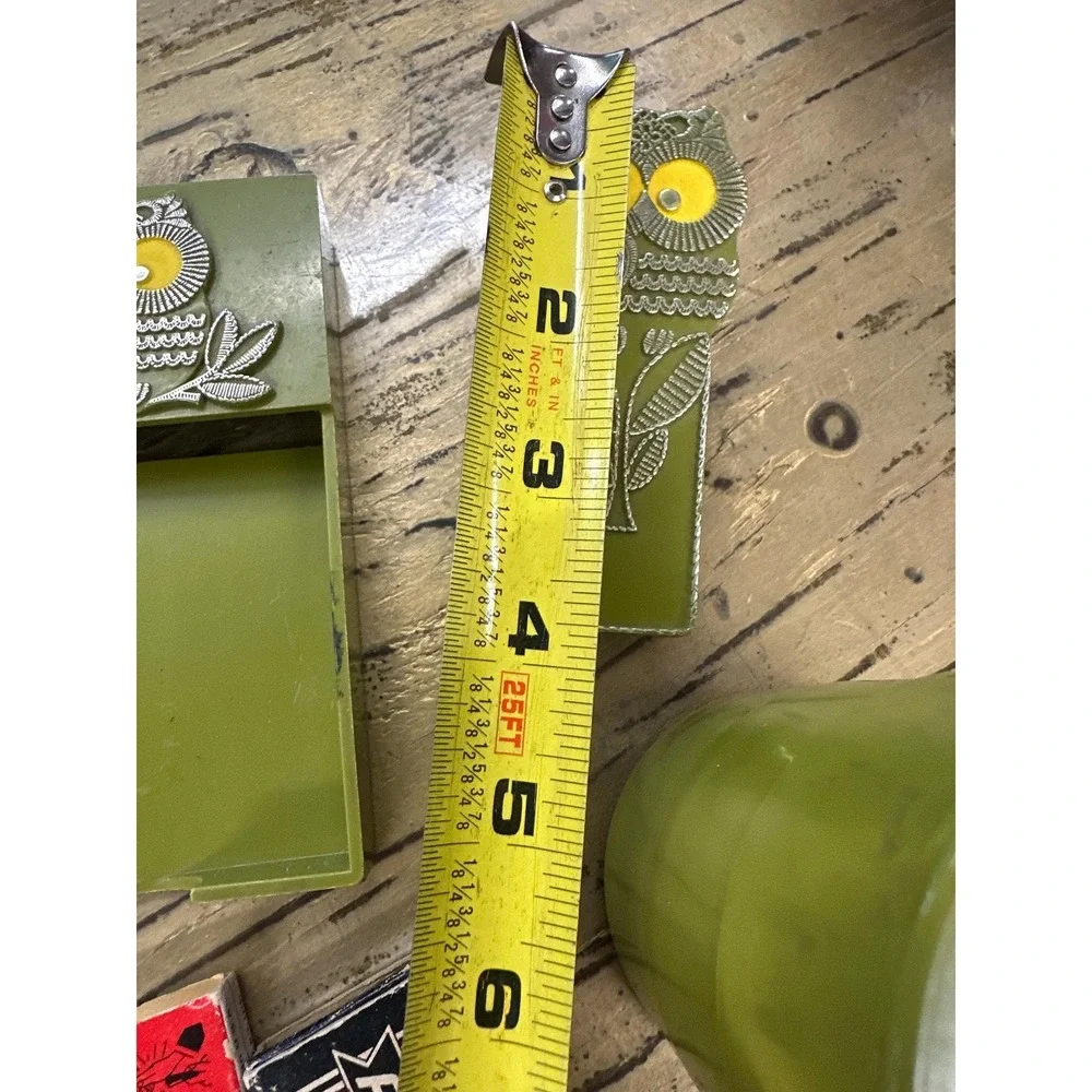 Vintage Owl 3pc Desk Set - Avocado Green